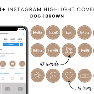 犬をテーマにしたInstagramハイライトカバー、ソーシャルメディア向けのペットストーリーアイコン