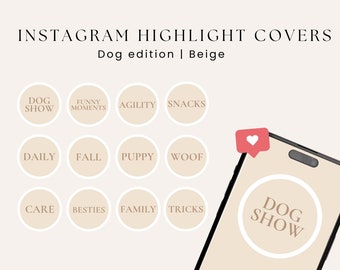 70 Instagram Highlight Covers with Dog theme, Pets Story Icons for Social Media