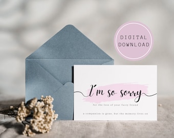 Dog Loss Sympathy Card | Pet Condolence Card | Printable Card | Dog Memorial