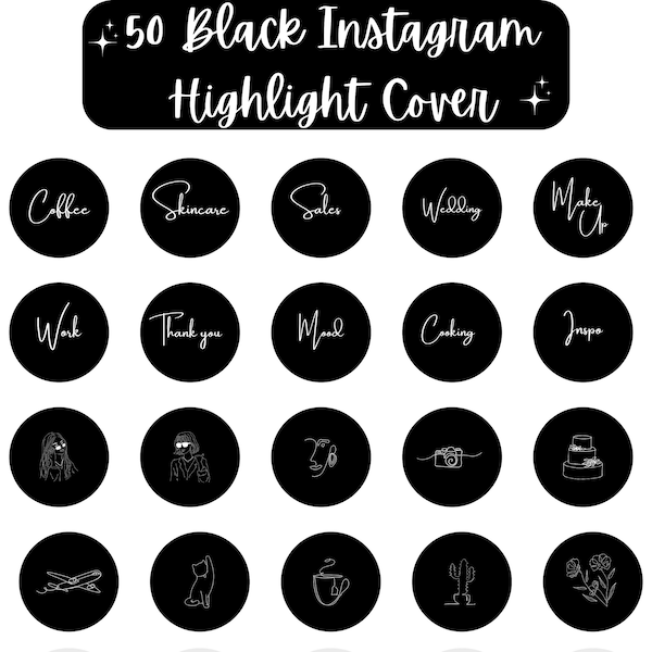 Instagram Highlight Covers Black - Etsy