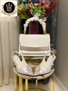 doershow best price Italian Shoes And Bag Sets For Evening Party With  Stones Italian Leather Handbags Match Bags!HIM1-6