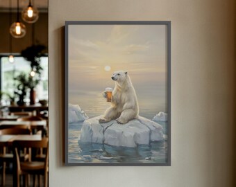 QLLS Poster decorativo su tela, motivo: cucciolo di orso polare, per camera da letto, 20 x 30 cm