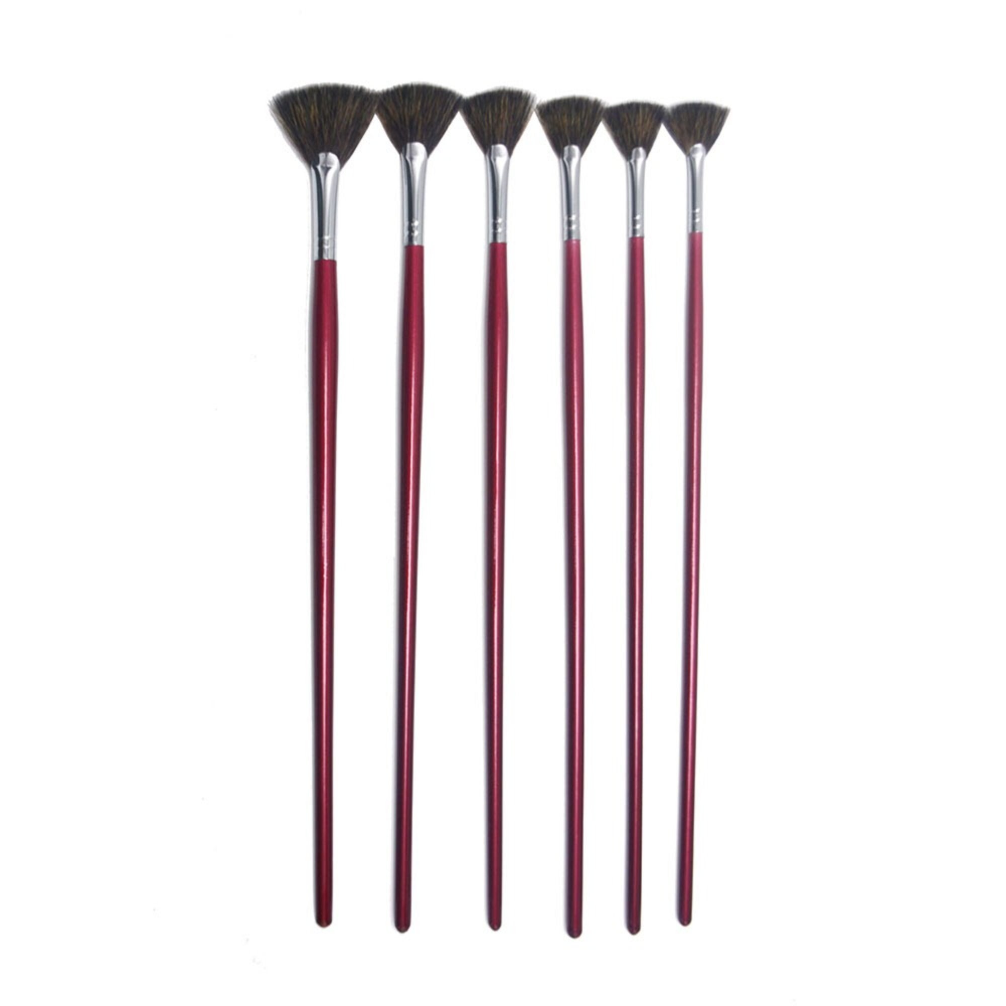 10 Pcs Artist Paint Brushes Set Nylon Hair Plastic Handle 