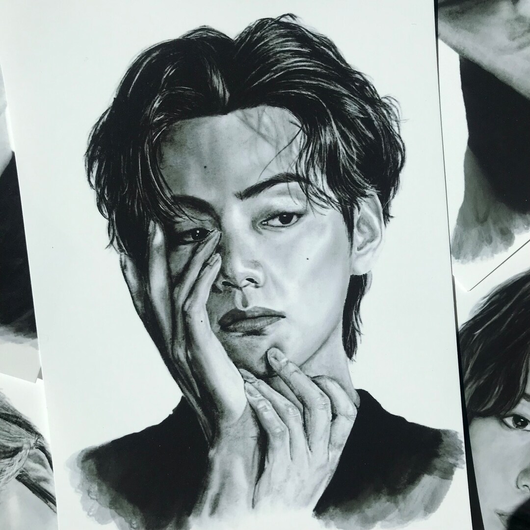 Bts V Taehyung Art Print Poster Fan Art A6 A5 K Pop Etsy Bts V Taehyung Art Print Poster Fan Art A6 A5 K Pop Etsy