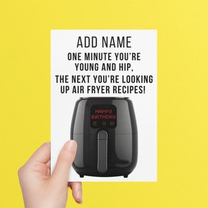 Carte d'anniversaire personnalisée drôle de friteuse à air chaud, carte de friteuse à air chaud, carte de joyeux anniversaire, carte pour frère soeur, carte pour petit ami petite amie