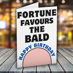 Carte d'anniversaire chauve, carte d'anniversaire drôle pour papa, frère, meilleur ami, petit ami, carte de blague de mari, cadeau pour homme chauve