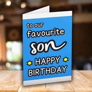 Carte de fils préféré, carte d'anniversaire amusante pour fils de parents papa maman, carte de voeux drôle de fils, carte d'anniversaire 16e 18e 21e