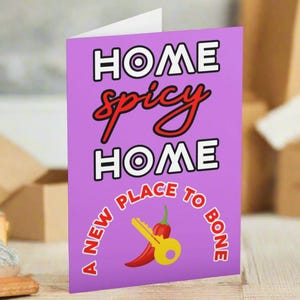 Page d'accueil Spicy Home Carte pour une nouvelle maison A New Place To Bone, Home Sweet Home