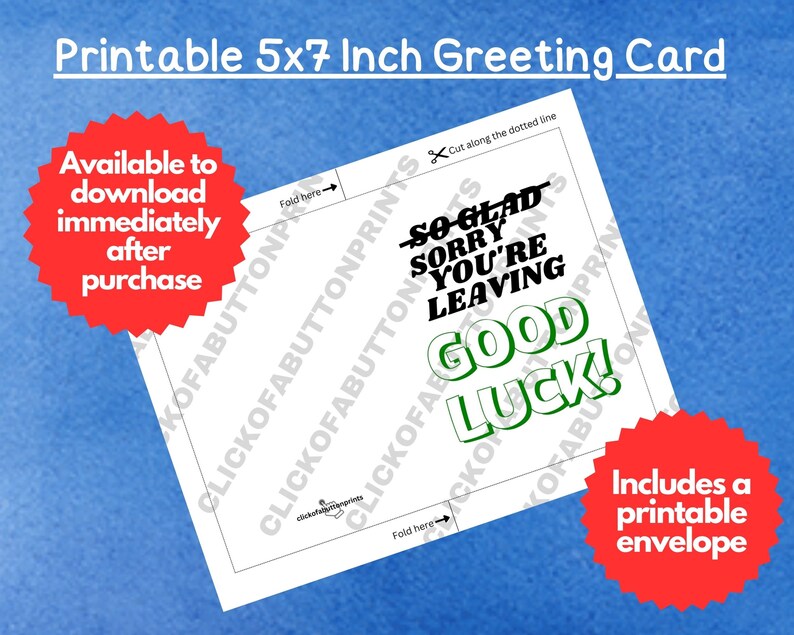 Printable Sorry You're Leaving Card, Cheeky Leaving Card, Instant ...