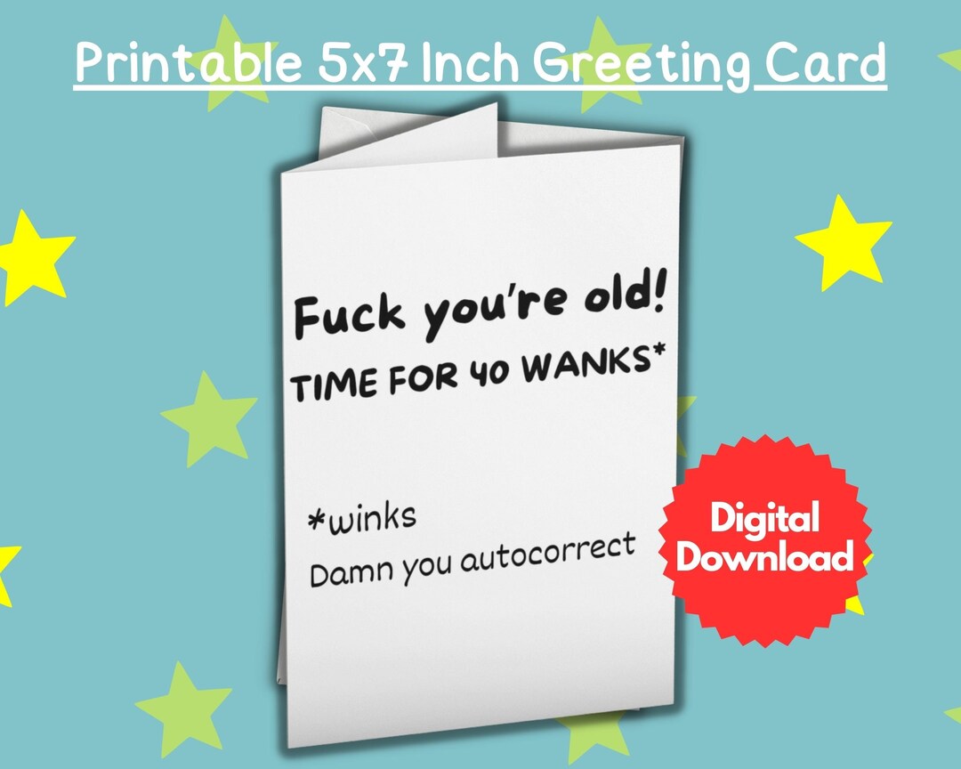Printable Rude Happy Birthday Card Funny Joke Greeting Card - Etsy