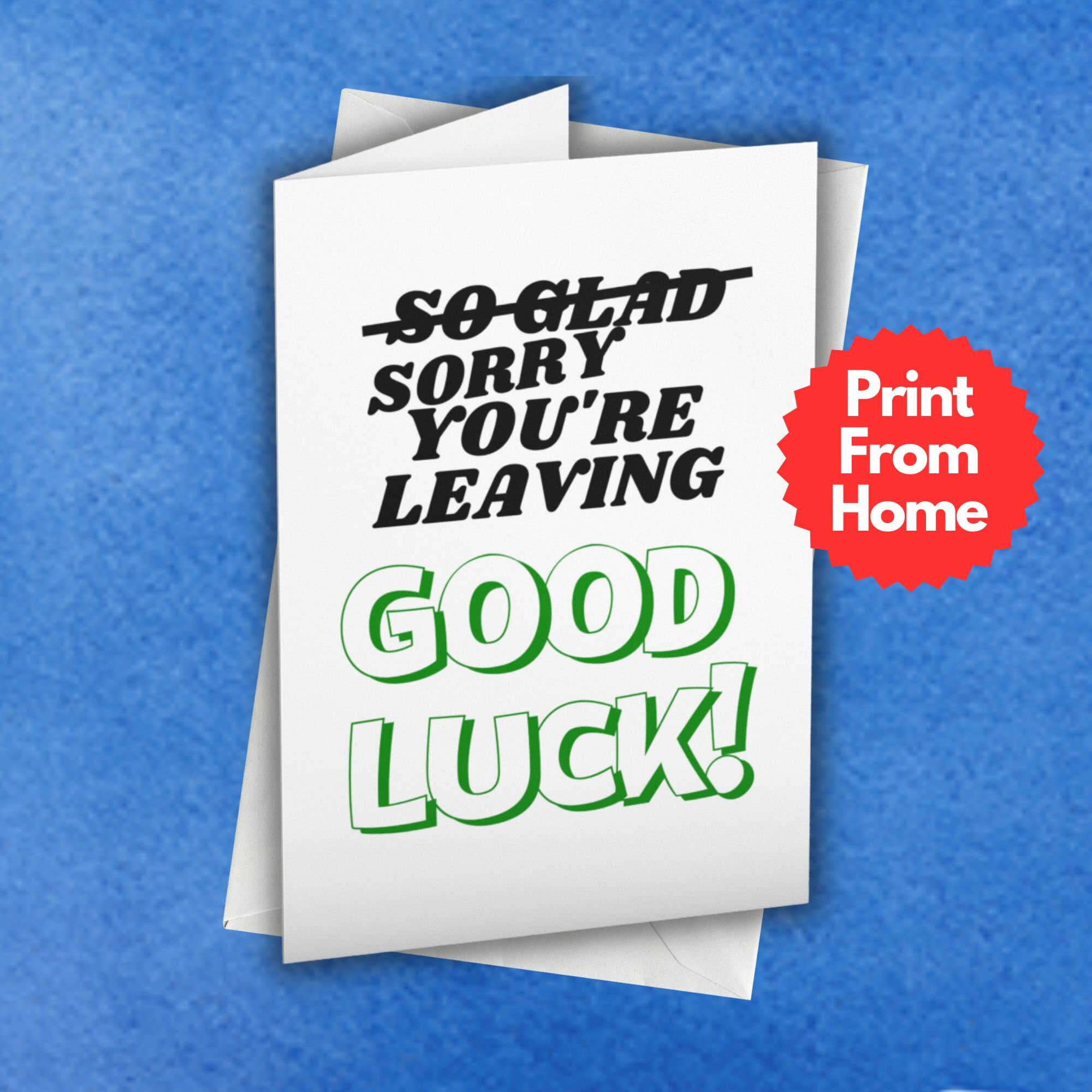 Printable Sorry You're Leaving Card, Cheeky Leaving Card, Instant ...