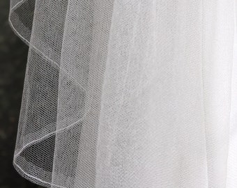 Handmade Single Tier Pure Silk Bridal Veil - Breeze