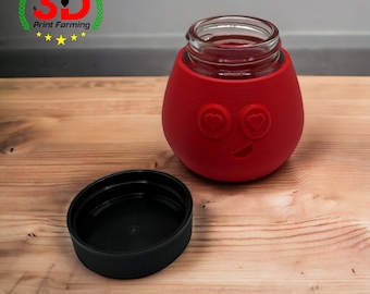 ChillBuddy Tarro de Vidrio de 1 Oz / Tarro de Almacenamiento 30ml / Cocina / Baño / Oficina / Impresión 3D