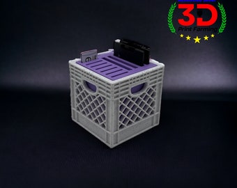 Soporte de tarjeta SD / Micro SD Mini caja de leche / Mini caja / Mini cesta de compras / Almacenamiento / Organizador / Almacenamiento de escritorio / Impresión 3D