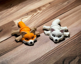 Zorro articulado Adorable / Fidget articulado impreso en 3D / Figura 3D de animales del bosque articulados / Zorro flexible / Animales flexibles / Impresión 3D