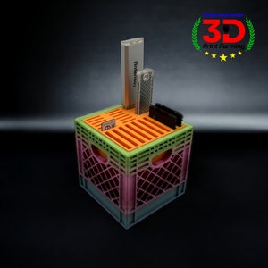 USB / SD / Micro SD-kaarthouder Mini-melkkrat / Minikrat / Mini-winkelmand / Opslag / Organisator / Bureau / 3D-printen