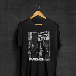Vtg 80s the Ramones Gabba Gabba Hey T-shirt Gray M Punk Rock