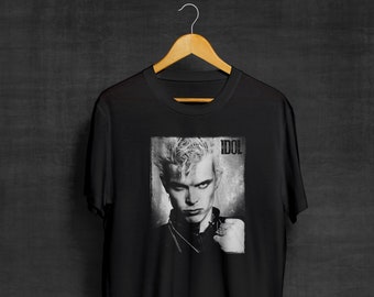 Billy Idol Black T-Shirt | Punk Rock | Rock | New Wave | Band Shirts