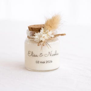 Personalized wedding candle, natural wedding favor, dried flower candle, fragrance from Grasse, handcrafted candle, wedding souvenir image 10
