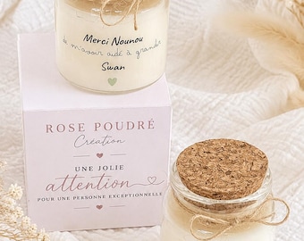 Bougie personnalisée Maîtresse, ATSEM ou Nounou – Cadeau de fin d'année scolaire 50ml