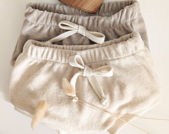 Kurze Hose/Bummies aus Frottee-Jersey beige / creme für Kinder und Babys