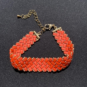 Orenji Bracelet - Miyuki Half Tila