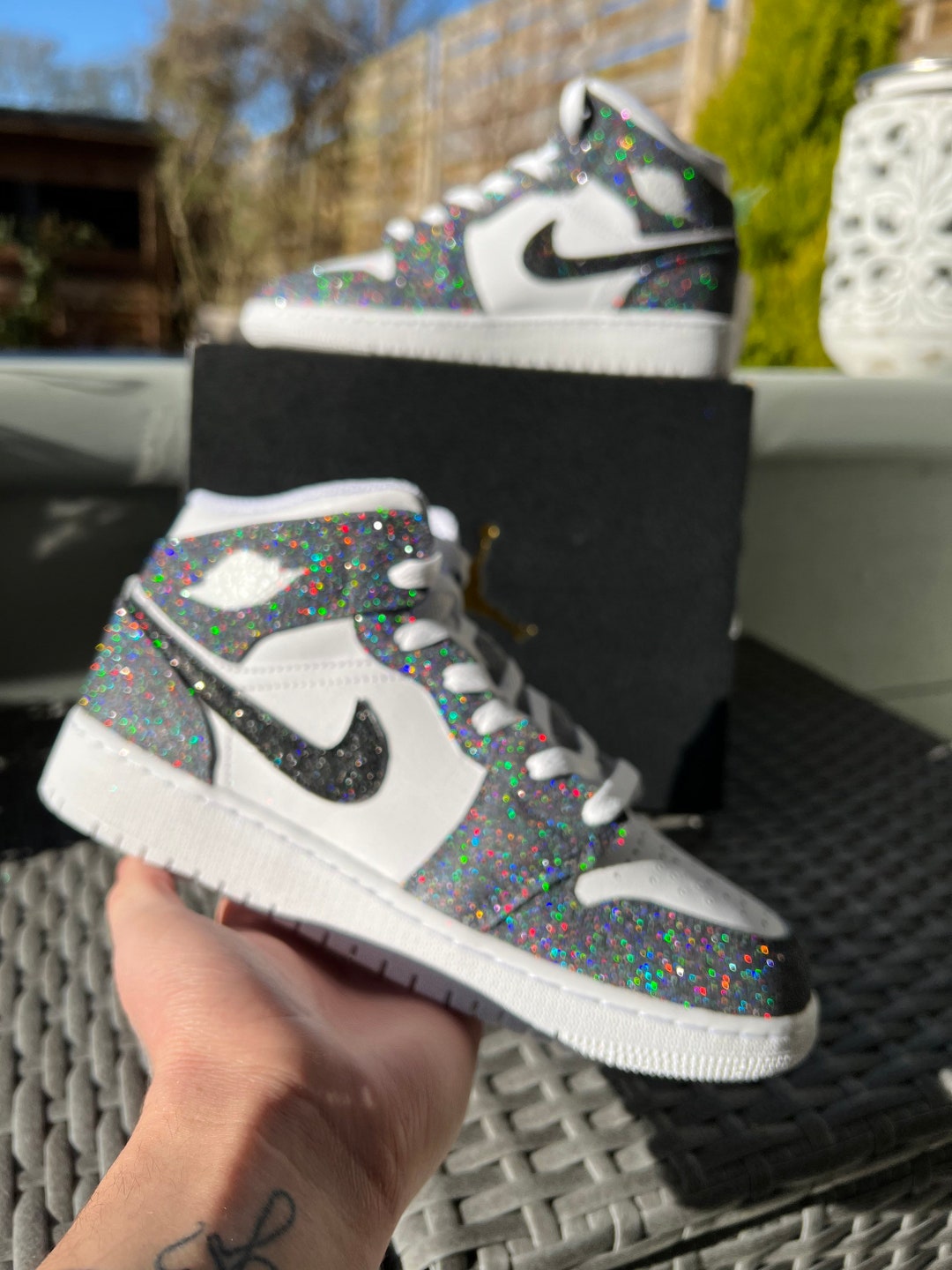 Glitter Jordan 1 Mid Customs Etsy