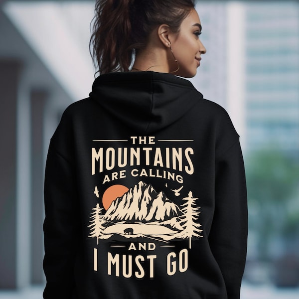 Berge Wandern Outdoor Pullover, Hiking Hoodie survival bushcraft hiking gift, wanderlust mountain shirt, Family shirt hiking mountains