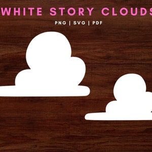 Toy Story Wolken SVG, Cartoon Wolke Silhouette, Kinder Wolke, weiße Wolke Clipart, Kindergarten Wolke Datei, Wolke Kontur, flauschige Wolke PNG
