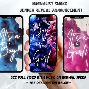 Smoke Gender Reveal Video Announcement: Boy or Girl (Digital Download)