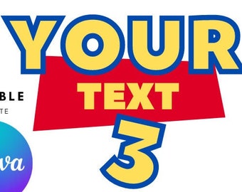 Editable Toy Story Logo Template: Custom Birthday Shirt Design (Canva PNG File)