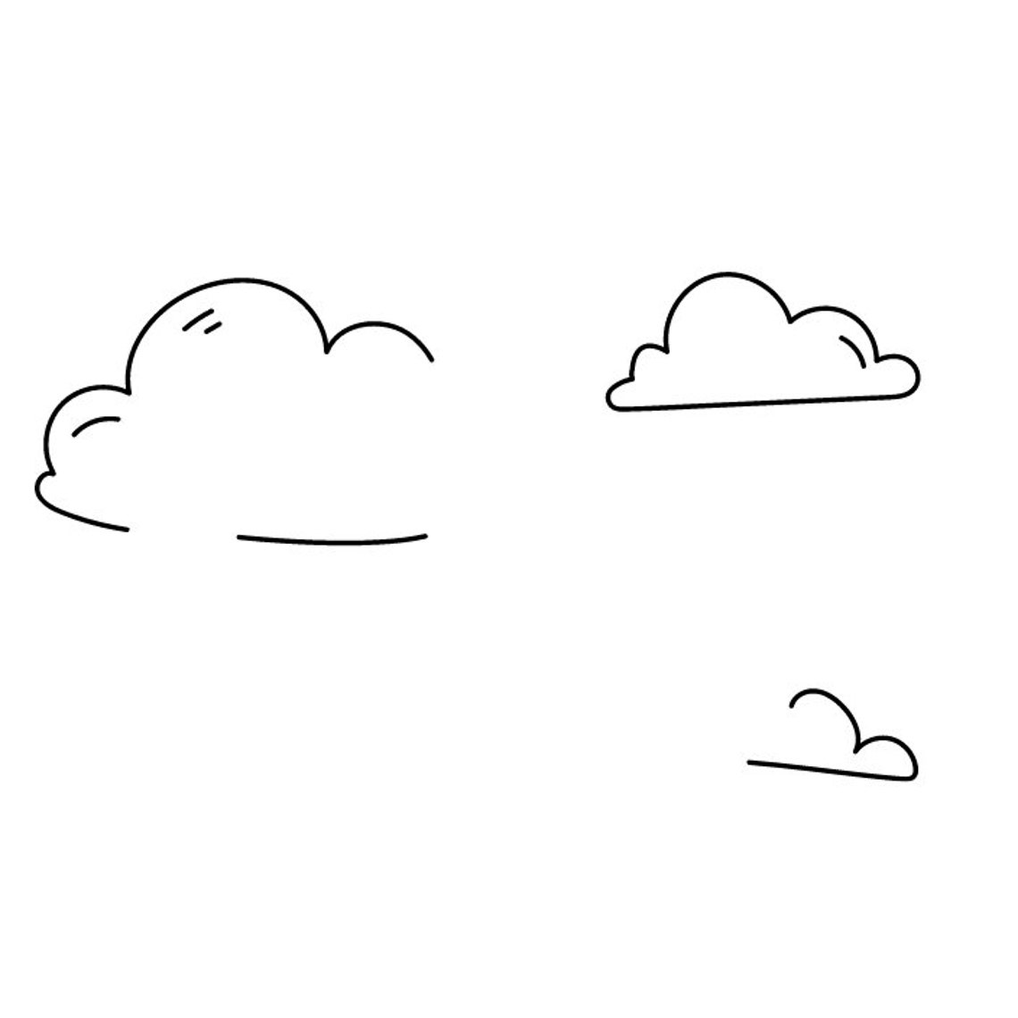 Toy Story Clouds SVG, Cartoon Cloud Silhouette, Kids Cloud, Black Cloud