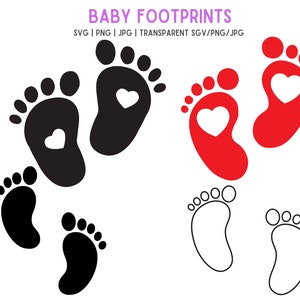 Baby Footprint SVG: Heart Feet Clipart (Digital Download)