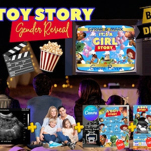 Gender Reveal Video Announcement, Gender Reveal Movie, Boy or Girl Gender Reveal Video, Toy Story Gender Reveal, Movie, baby shower toystory