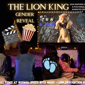 Gender Reveal Video Announcement, Gender Reveal Movie, Boy or Girl Gender Reveal Video, Lion King Gender Reveal, LiveAnimation Movie Version