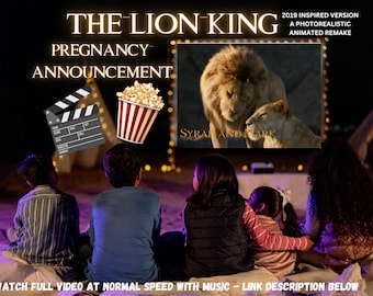 Lion King Pregnancy Announcement Video Featuring Live Animals (Digital File)