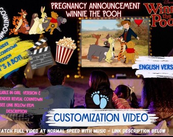 Vídeo de anuncio de embarazo de Winnie Pooh con revelación de género (versión en inglés)