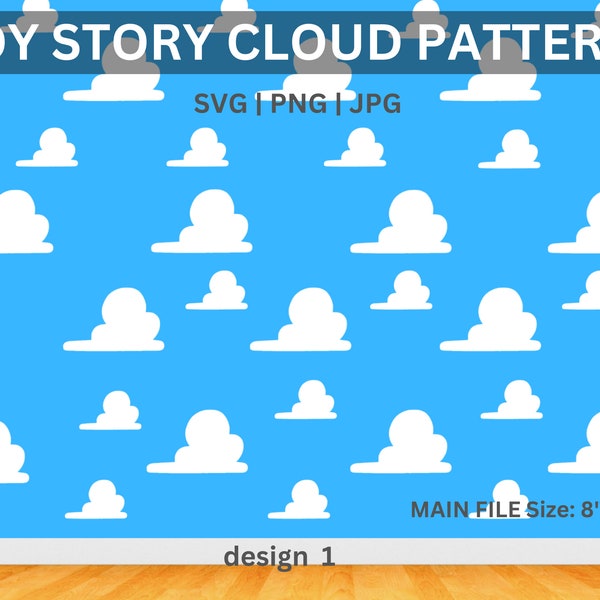 Toy story clouds pattern, SVG, cartoon cloud silhouette, kids cloud, cloud decorations, nursery cloud file, cloud outline, fluffy cloud PNG