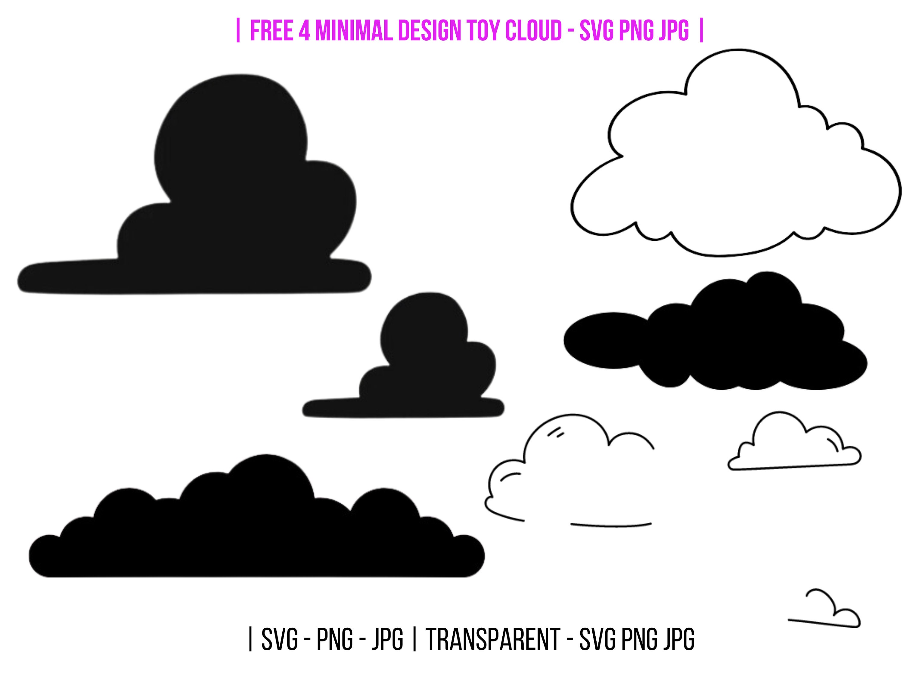 Toy story nubes SVG silueta de nube de dibujos animados nube Etsy México