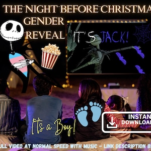 Night Before Christmas Gender Reveal Video (Instant Download)
