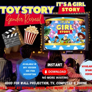 Gender Reveal Video Announcement, Gender Reveal Movie, Gender Reveal Video, Instant download toy Story Boy or Girl Gender Reveal,it&#39;s a Girl