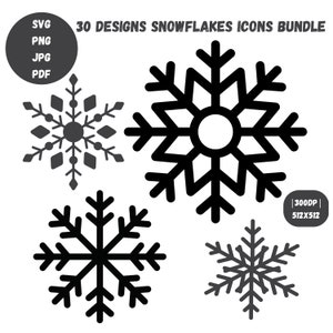 Snowflake Winter Christmas Elements Snowflakes PNG ICON,LOGO, Instant Download Digital File Clip Art, Design svg, png, jpg, pdf