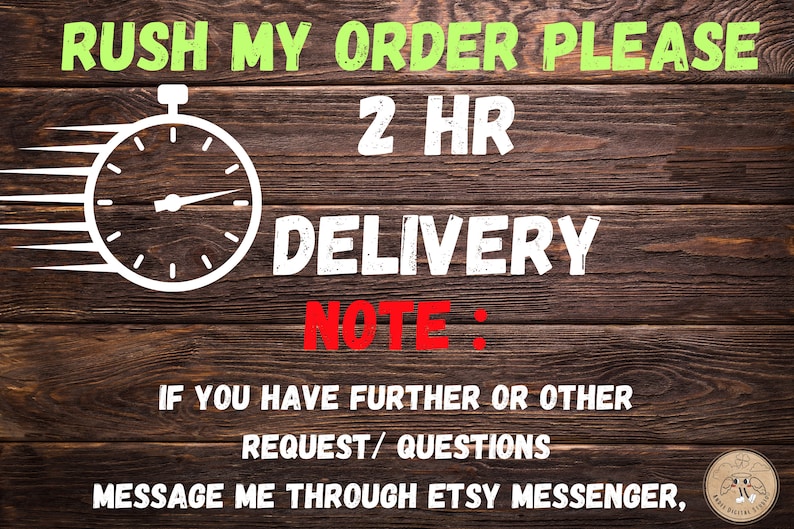 Rush Order - 2 Hrs Delivery (made to Order Items) - Etsy