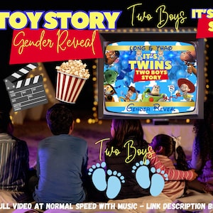 Gender Reveal Video Announcement, Gender Reveal Movie, Boy or Girl Gender Reveal Video, Toy Story Gender Reveal, Movie, baby shower toystory