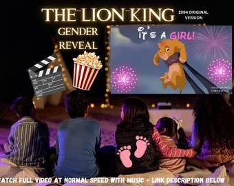 Lion King Gender Reveal Video Announcement: Baby Shower (Digital Download)