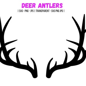 Deer Antlers Silhouette: Elk Reindeer Outline (SVG, PNG, JPG)