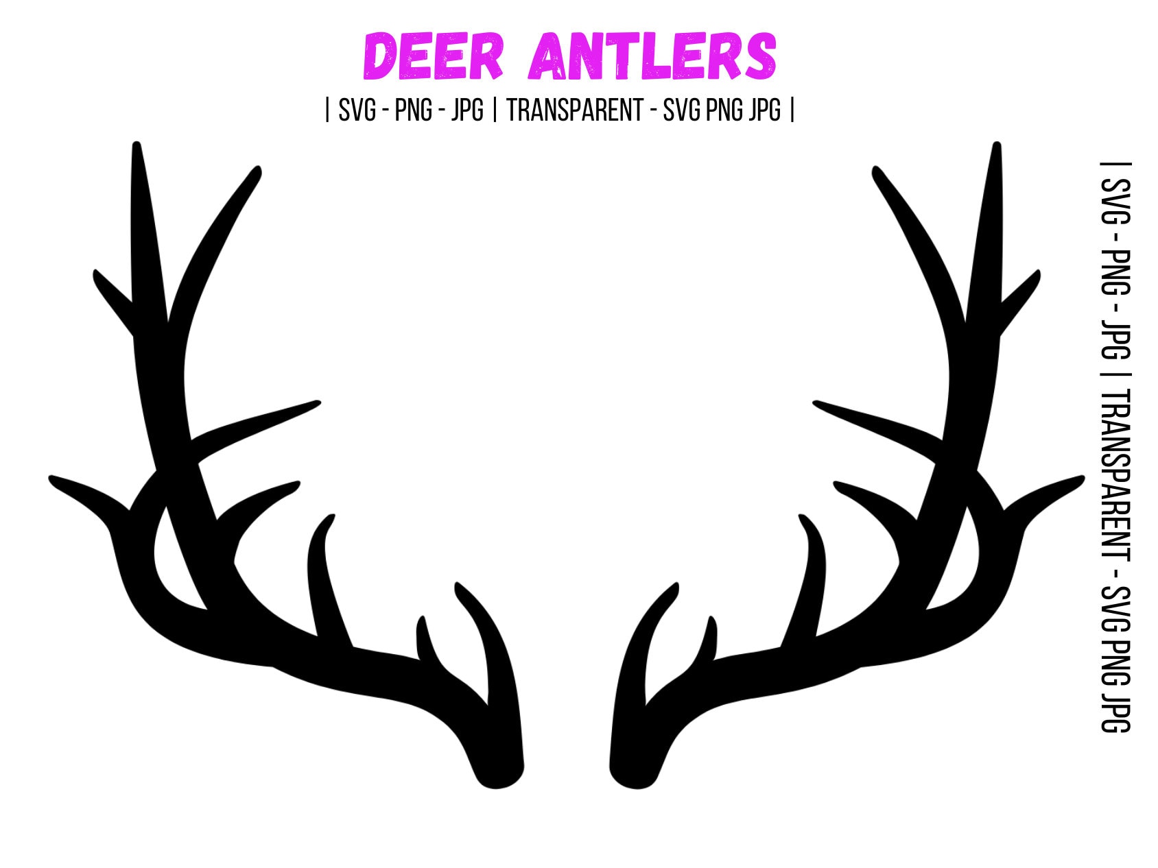 Antlers SVG Deer Antlers Silhouette Elk Antlers Clipart Reindeer Antlers Cut File Deer Antlers PNG Elk Antlers Outline Antlers Icon Etsy