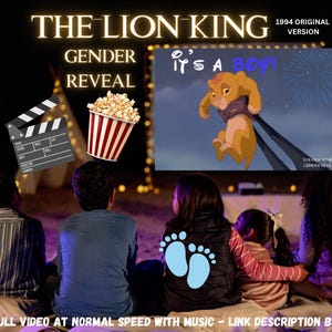 Gender Reveal Video Announcement, Gender Reveal Movie, Boy or Girl Gender Reveal Video, Lion King Gender Reveal, Movie, baby shower