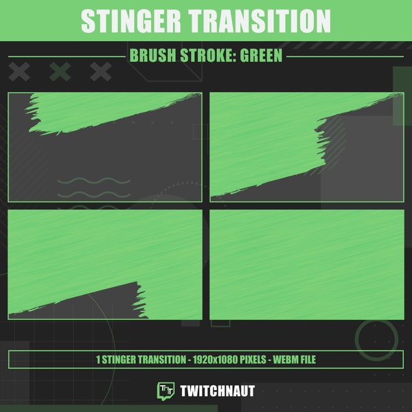 Green Twitch Stinger Transition | Paint Brush Stroke Stream Transition | Verdant Forest Twitch Stinger | Minimalist OBS Scene Transition