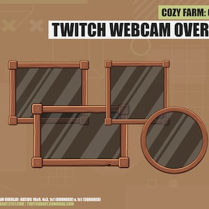 Drewniana ramka Twitch Ramka kamery internetowej | Ramka kamery internetowej Brown Woodland Timber do transmisji na Twitchu | Kamera internetowa Twitch Forest Log | Zaokrąglone i kwadratowe
